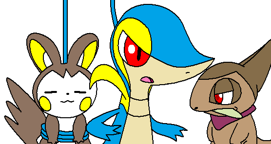 Shiny Emolga + Shiny Snivy + Shiny Axew