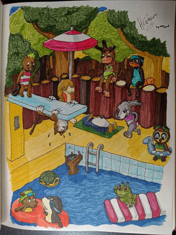 Pool time by haras5 on DeviantArt