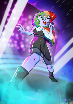 [Commission] Rainbow Dash singing in the rain