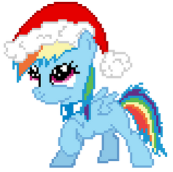 Christmas Rainbow Dash Filly Pixel Art