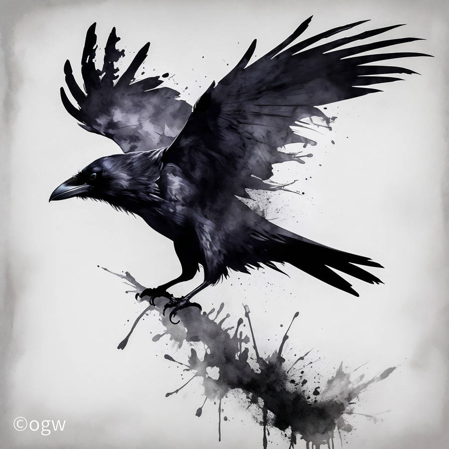 Ink Raven Raven in Ink by OldGreyWooof on DeviantArt