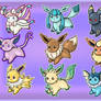 Eeveelution keyring designs