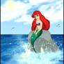 Ariel on a Rock - Shaded version