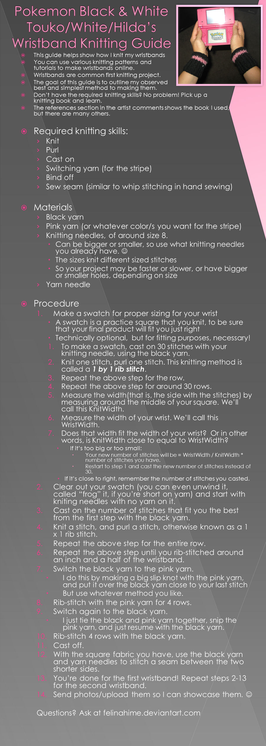 Knitting Guide:Touko Wristband