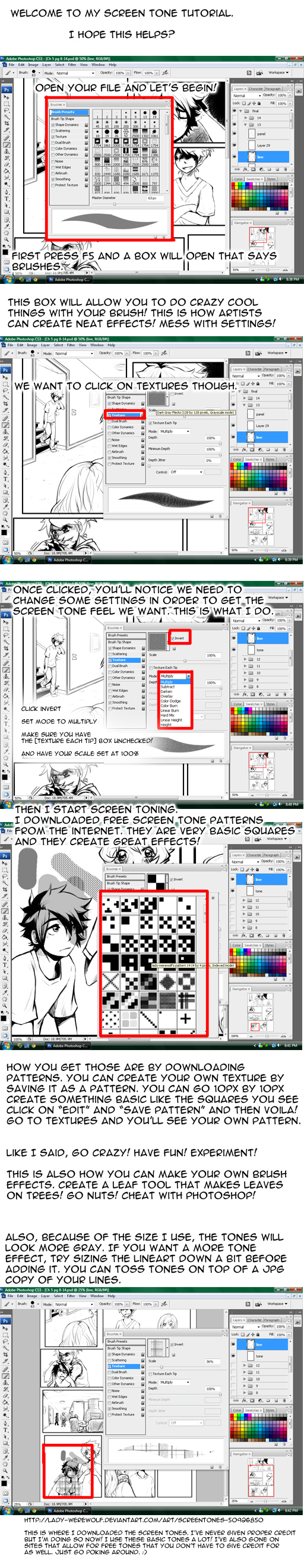 How to apply Screentones with Photoshop CS3