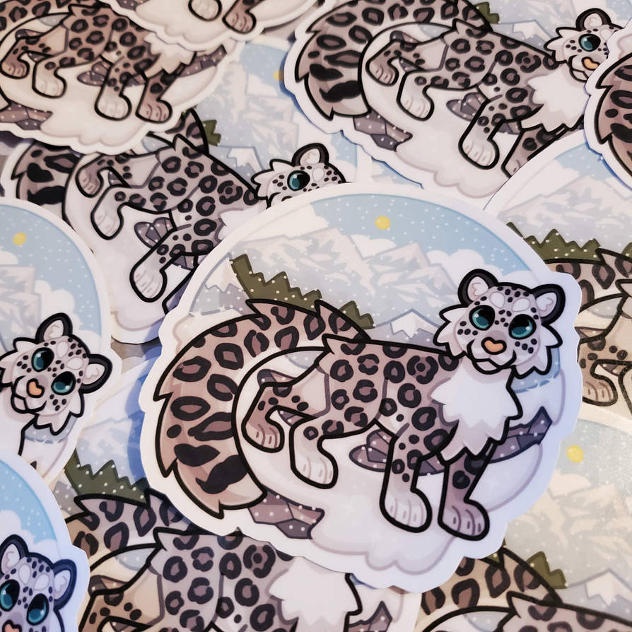 Snow Leopard Stickers! $4 by Yellow-K9 on DeviantArt