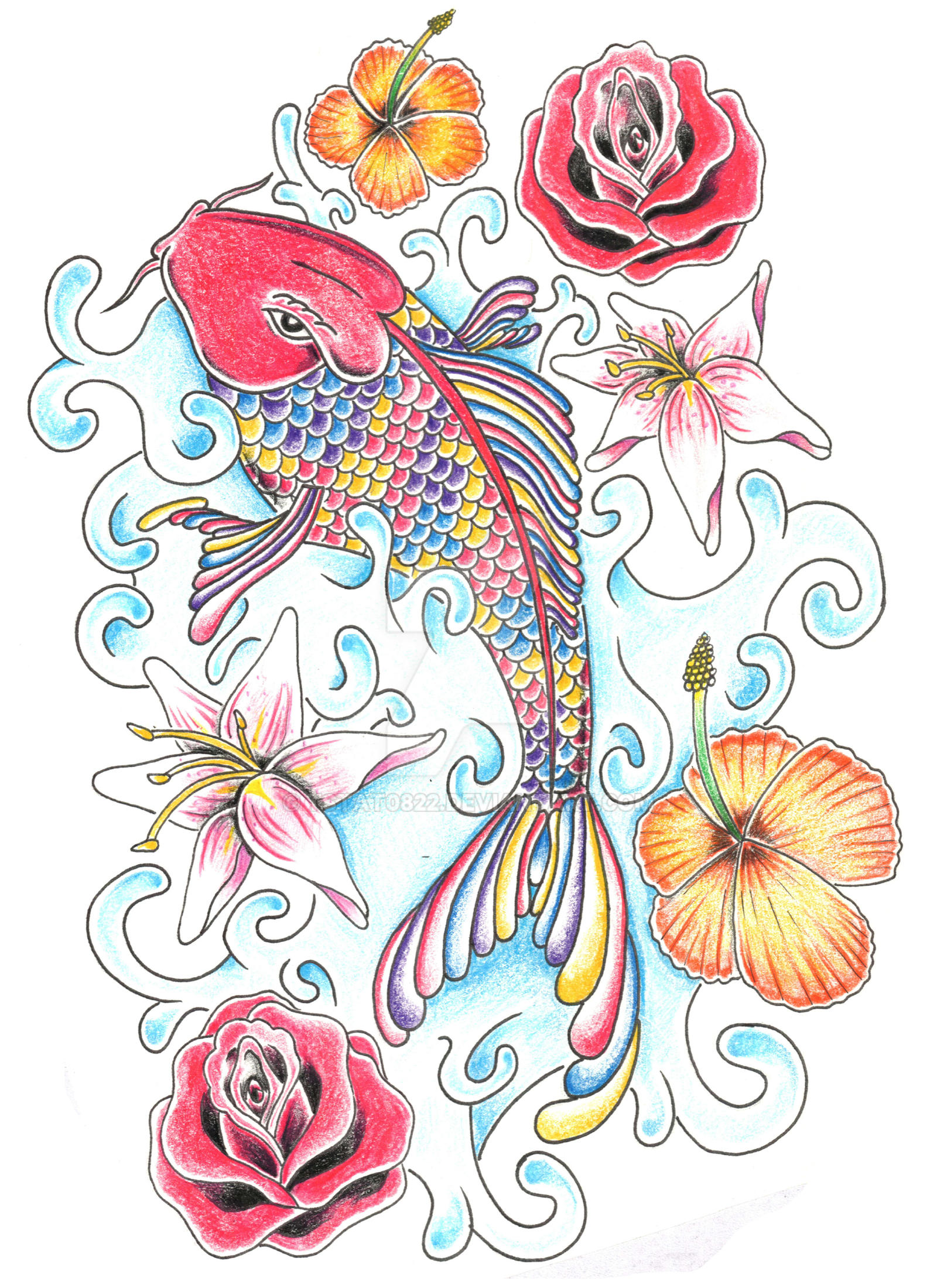 Rainbow Koi Fish by tstat0822 on DeviantArt