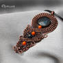 Wire wrapped copper pendant with agate bead