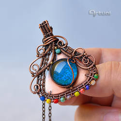 Copper wire boho pendant