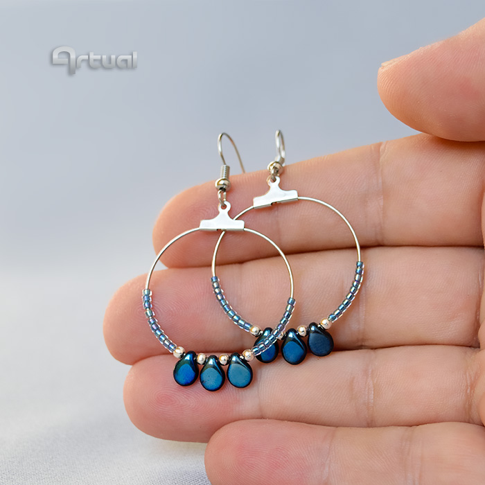 Beaded hoop earrings