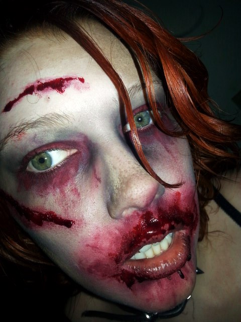 ZombieFest Makeup and homemade facepaint! :D