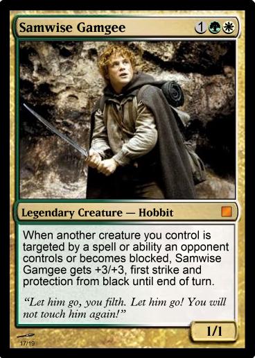 samwise mtg card the Stouthearted Borderless Foil Promo - LTR Then the Ring tempts you Samwise, the true hero of
