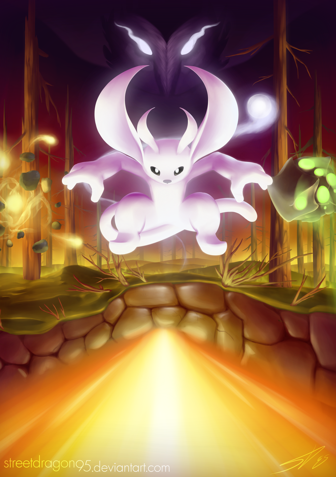 Ori and the Blind Forest fanart: Fleeing Kuro