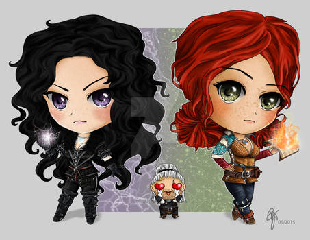 Yennefer and Triss Chibis