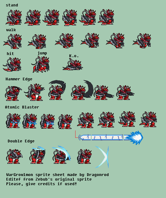 Wargrowlmon Sprite Sheet