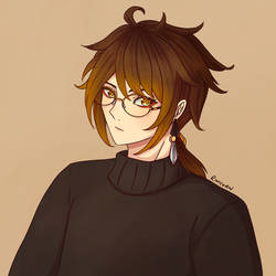 i drew zhongli but glasses