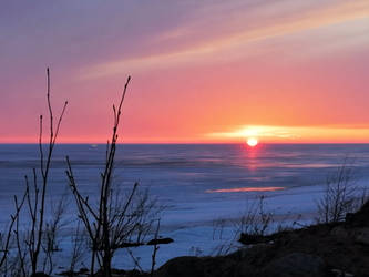 Sunset in Martinniemi, Finland in March