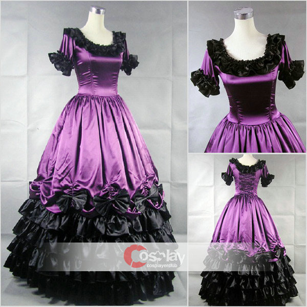 Round Collar Satin Ruffled Classic Lolita Dress