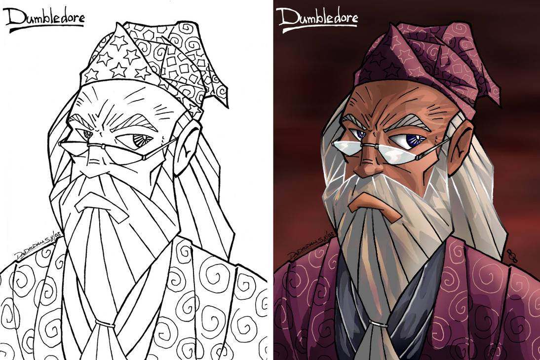 Dumbledore Color Dumbledore inks and colored by DrawnToPerfection on DeviantArt