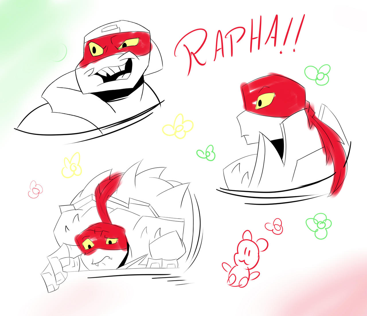 sketches - Rapha-ROTTMNT by liyencebonafont on DeviantArt