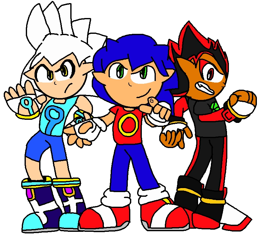 Humanized Sonic, Shadow and Silver by RonaTheRTD on DeviantArt