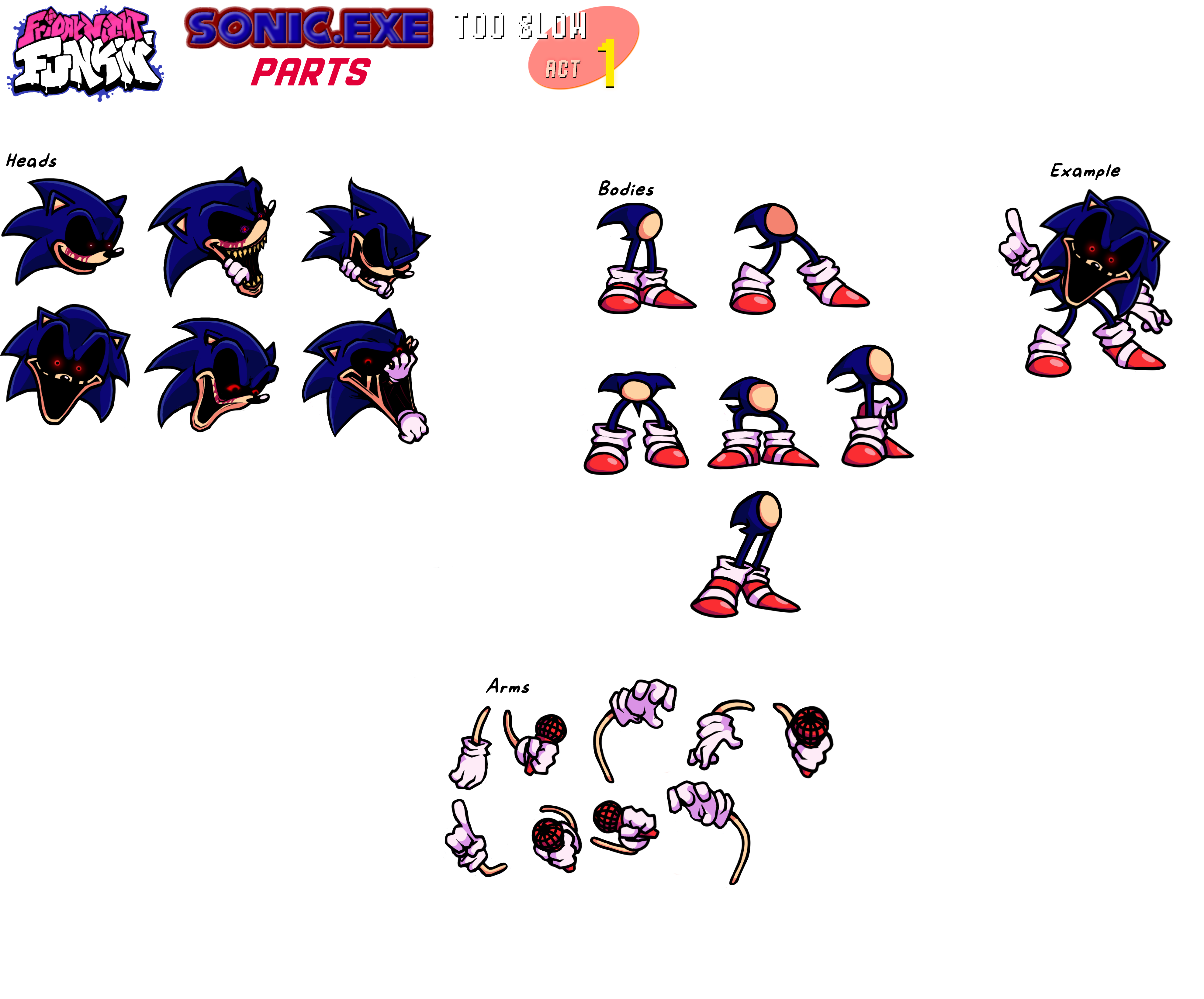 SonicExe sprite sheet (fnf style/sonic3 style) pt1 by DrSuNsHiNe05 on  DeviantArt