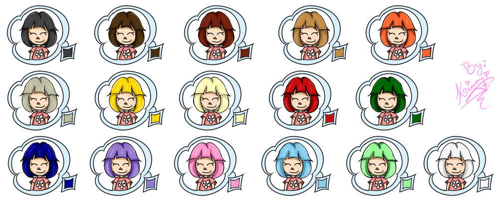 Animal Crossing New Leaf Hair Colors By Rinayru On Deviantart