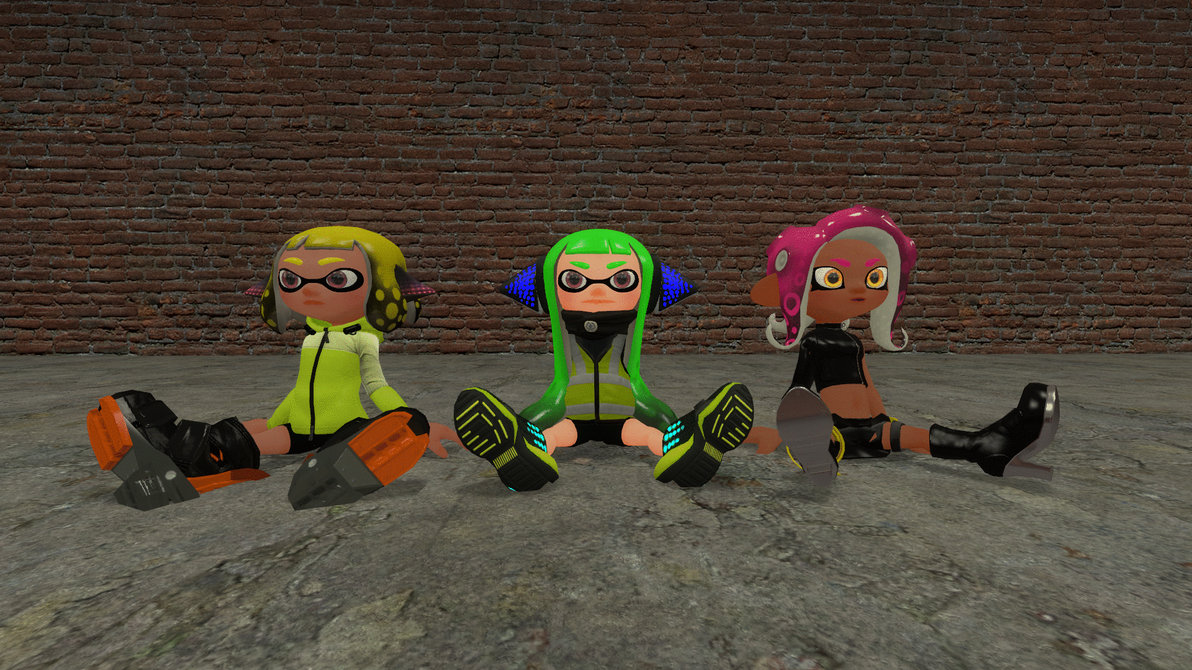 Splatoon Agents in Clock Cleaners (Females) by 0640carlos on DeviantArt