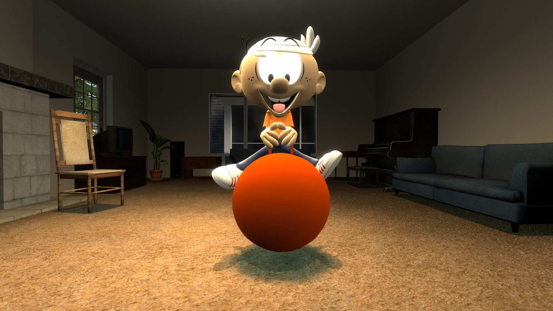 Riding top bouncy ball