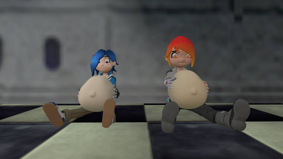 Tari and Belle's big belly by 0640carlos on DeviantArt