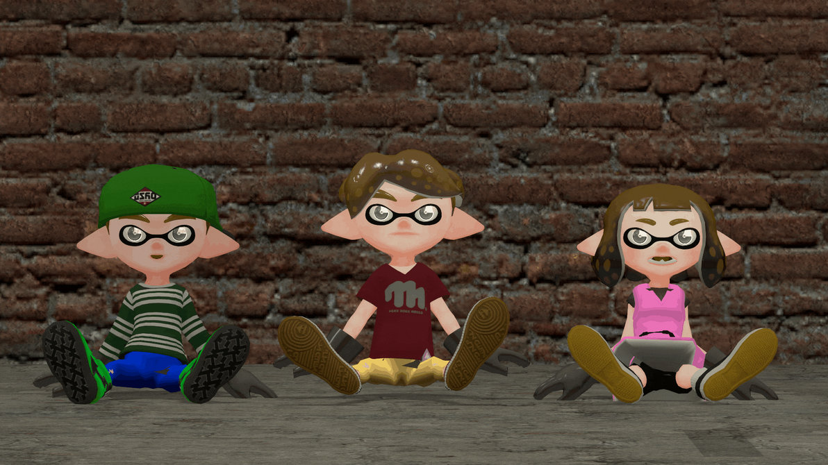 The Splatoon siblings in Clock Cleaners by 0640carlos on DeviantArt