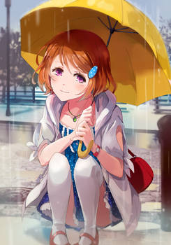 Hanayo with yellow umbrella