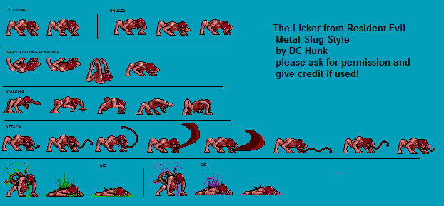 Resident Evil Licker Sprites