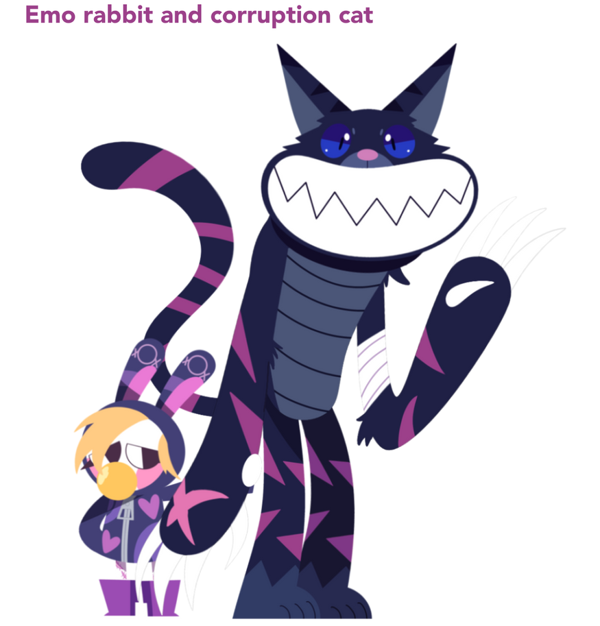 Emo rabbit and corruption cat by Jaylagadiestory on DeviantArt