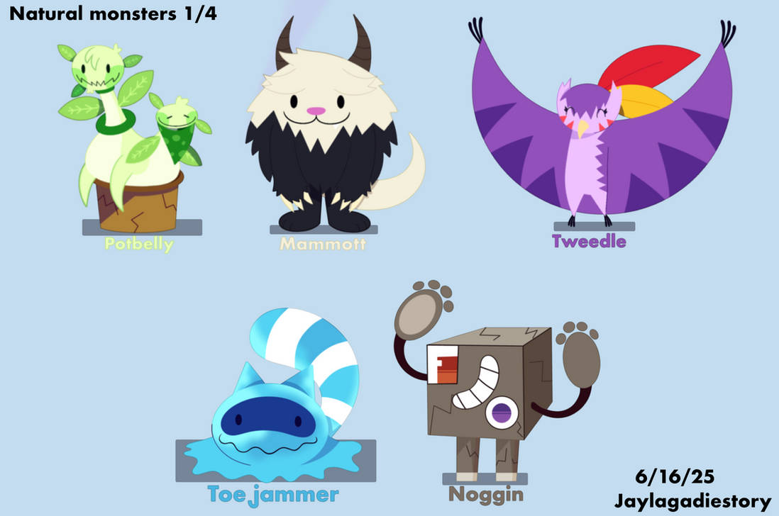 Natural monsters 1 to 4 by Jaylagadiestory on DeviantArt