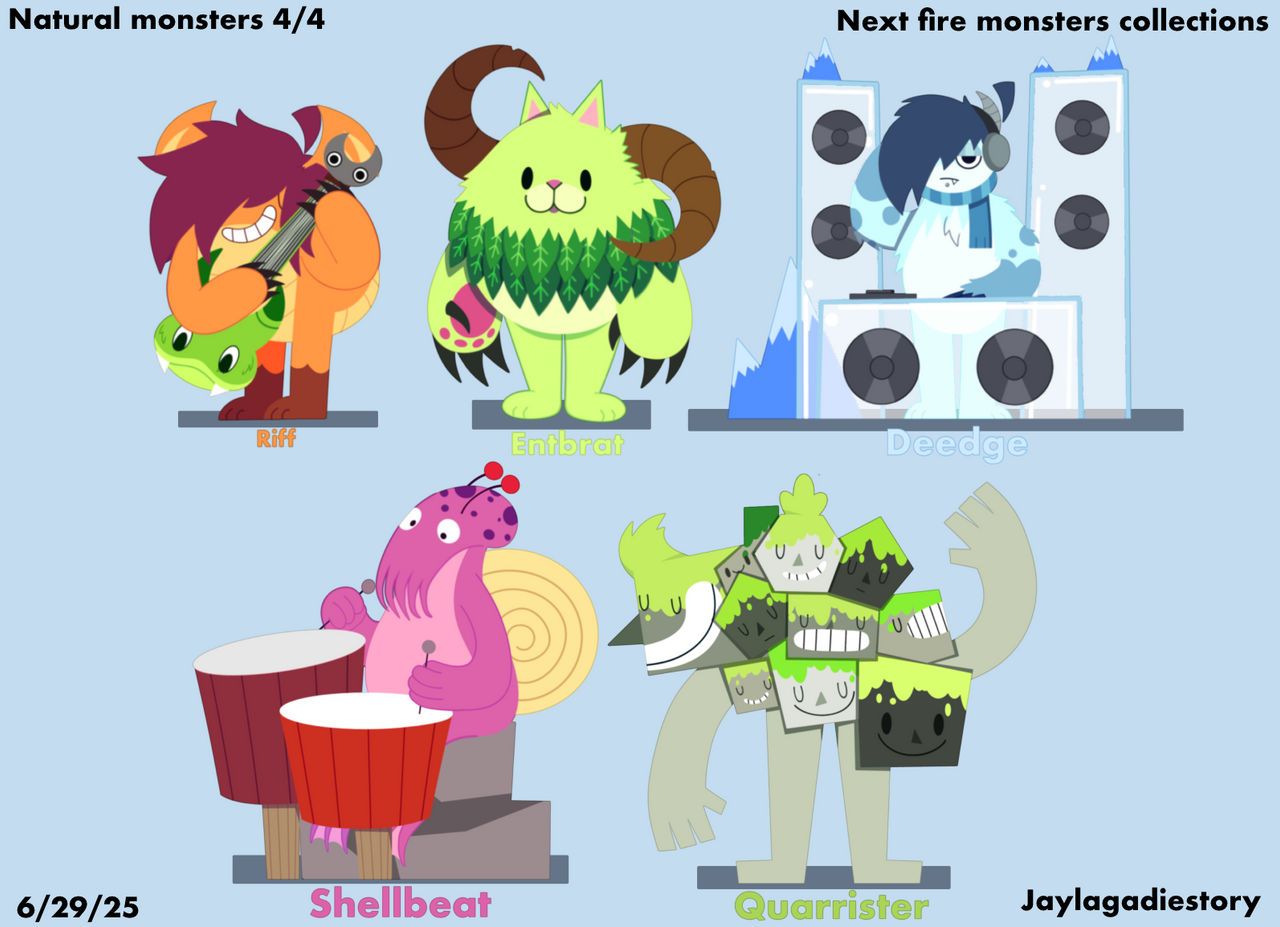 Natural monsters 4 to 4 by Jaylagadiestory on DeviantArt