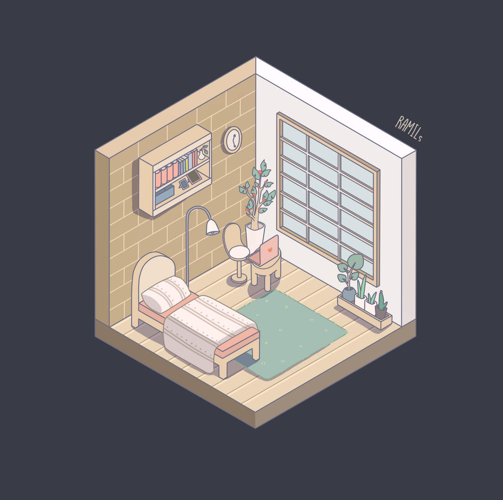 pics Isometric Aesthetic Bedroom Drawing isometric room by ramils on deviantart