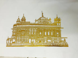 The Golden Temple - Papercutting Artwork