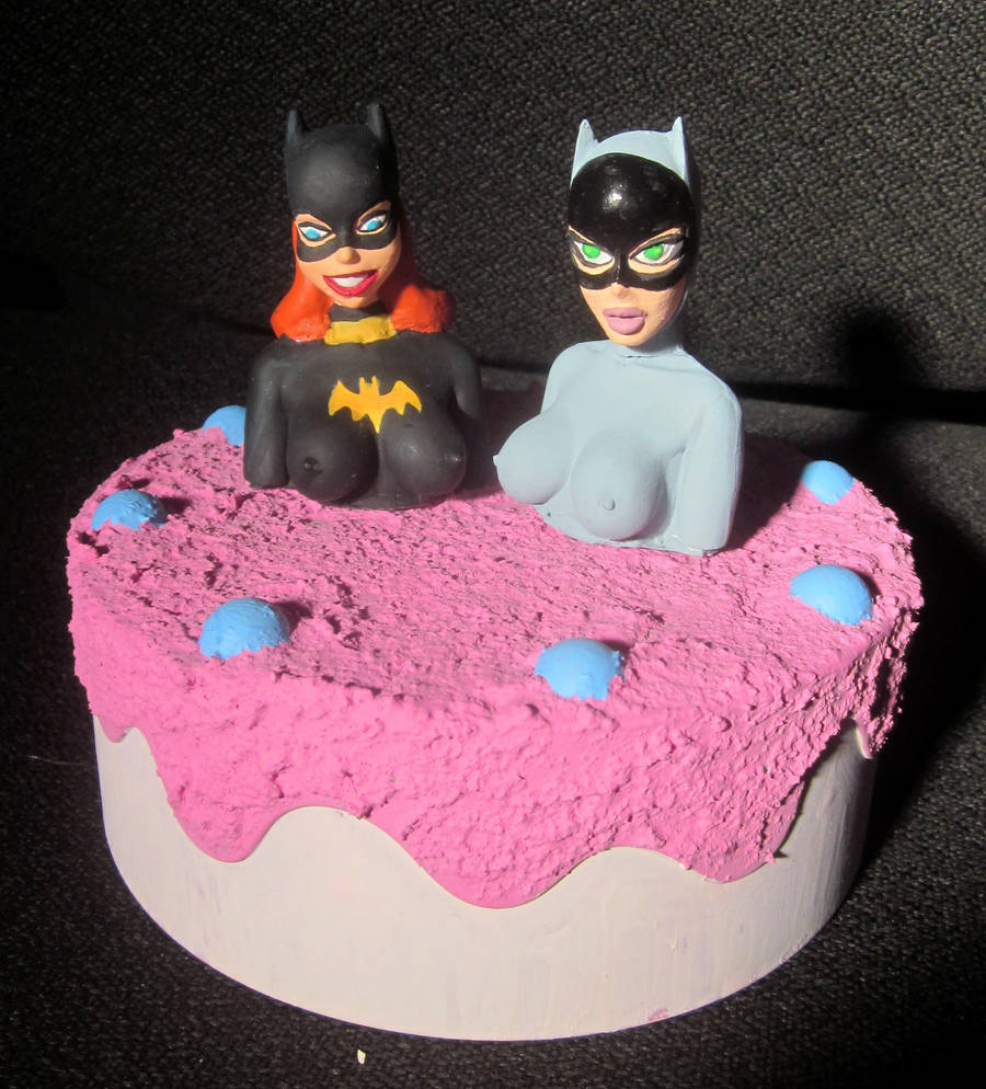 Batgirl and Catwoman cake trap by TeenTitans4Evr
