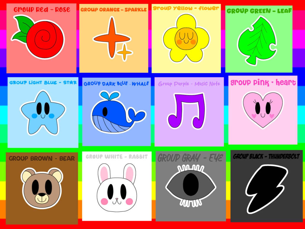 All Color Groups by LilytheKawaiiUnicat on DeviantArt