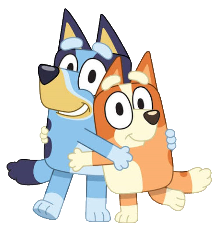 Bluey and Bingo Hugging - Transparent PNG by👐 Experimente a emoção de