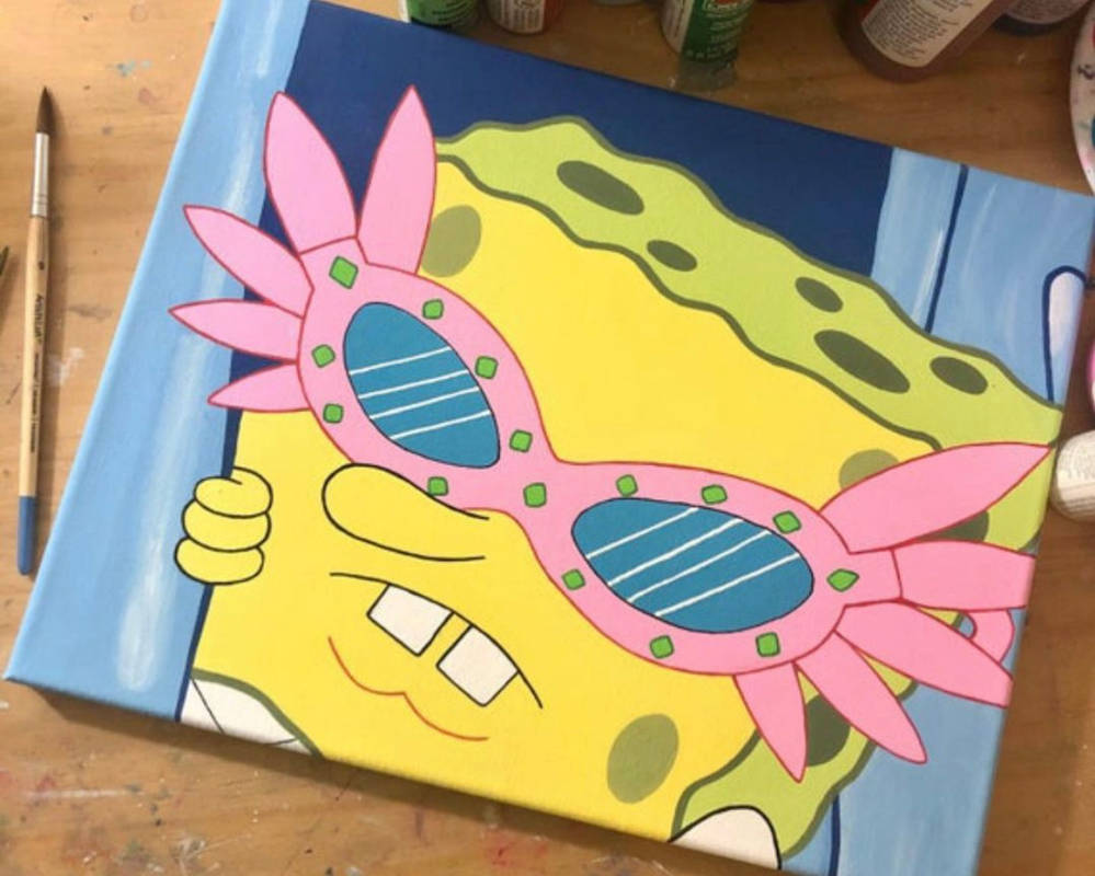 Spongebob Abstract Spongebob Abstract Painting