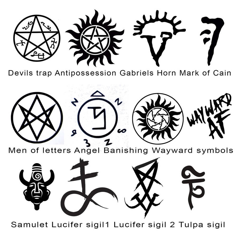 Supernatural Sigils and symbols by QueenAzraelAbaddon on DeviantArt
