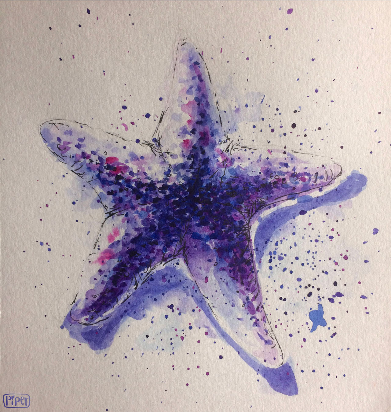 How to paint a starfish with watercolor! I used my artistro watercolor