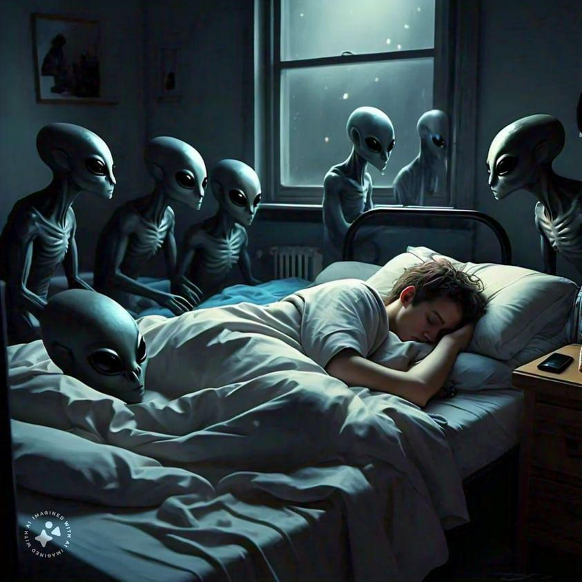 Alien Sleep Scanner alien sleeping in bed aliens Another Universe AI by ...