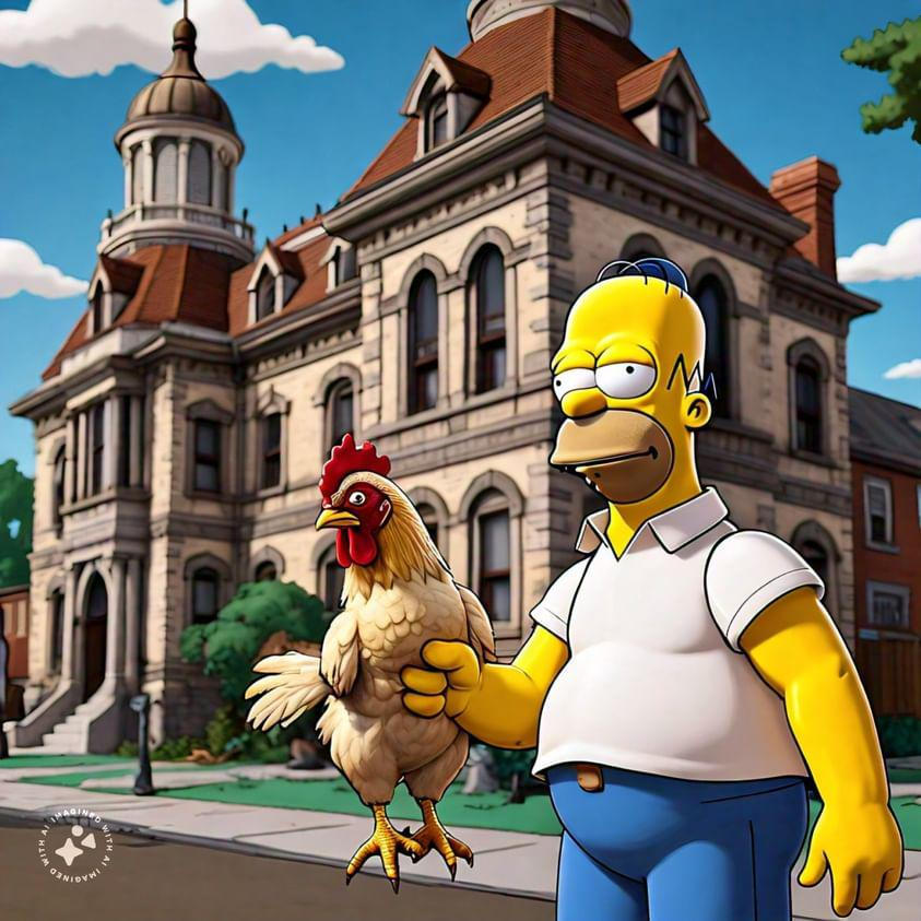 Computer Chicken Simpsons Homer Simpsons And a Chicken AI by IronCobraCommander99 on DeviantArt