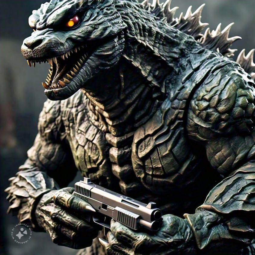 Godzilla With a Gun AI by IronCobraCommander99 on DeviantArt
