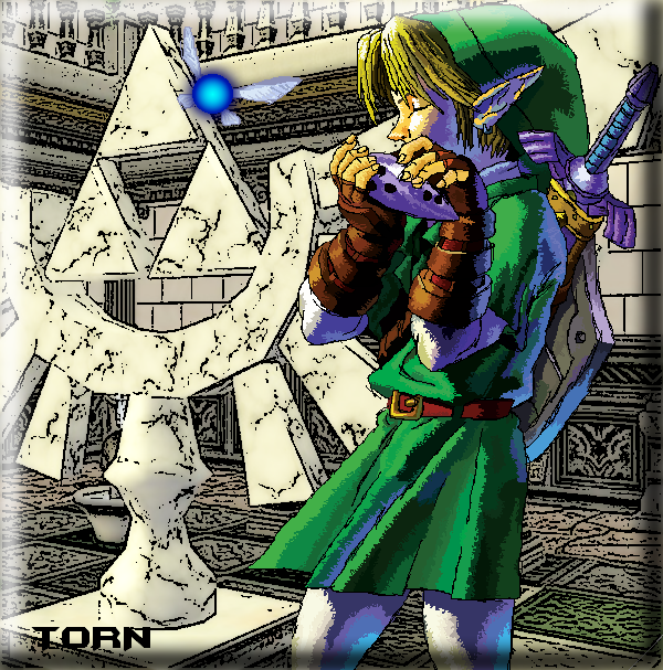 Link playing the Ocarina