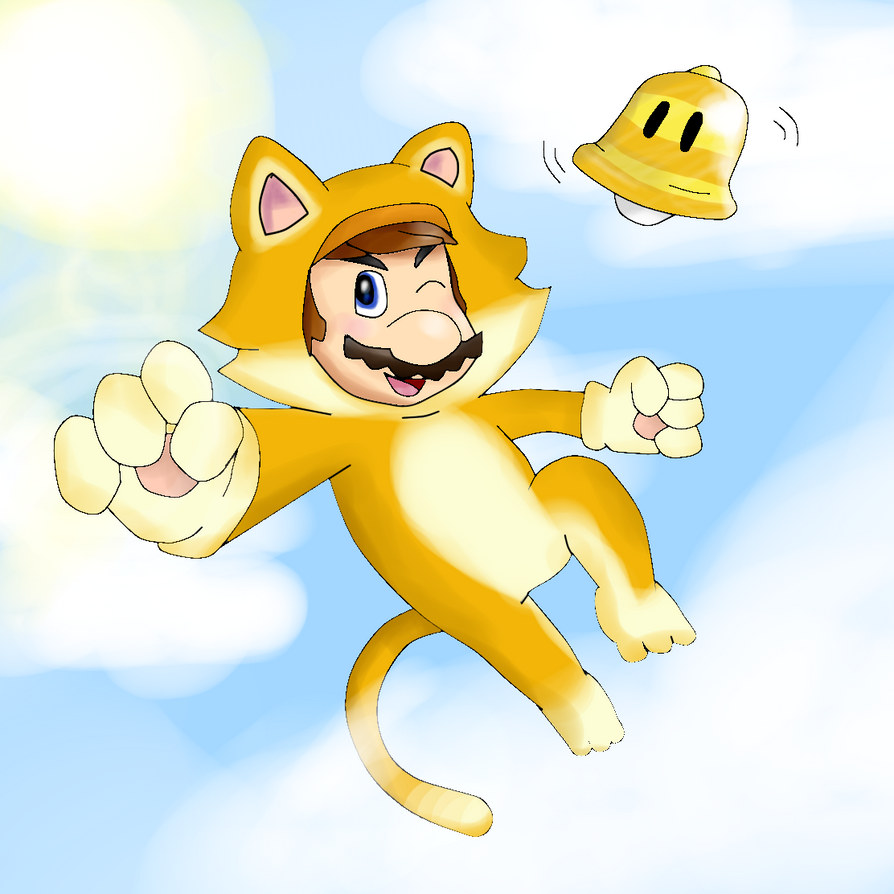 Cat Mario above the clouds... by Zieghost on DeviantArt.