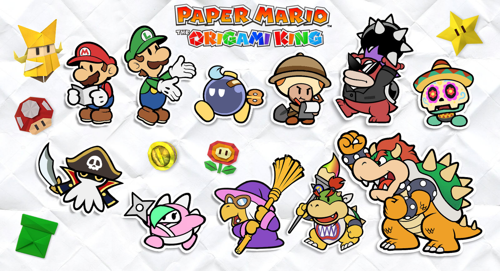 Paper Mario The Origami King Reimagined Partners by Zieghost on